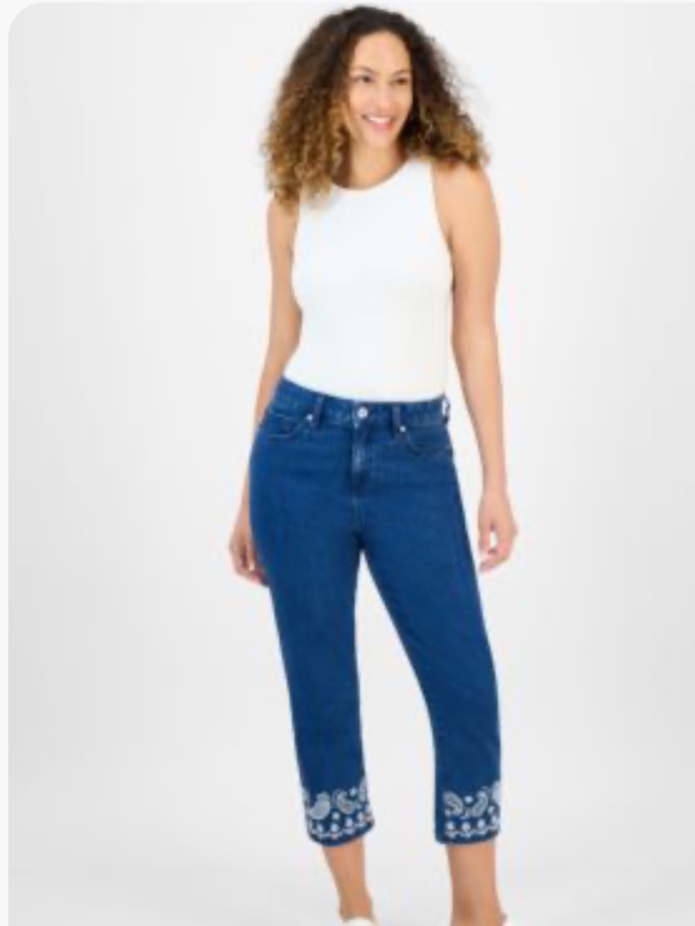 CHICOS Perfect Stretch Girlfriend Straight Leg Cropped Jeans Size 8 NWT